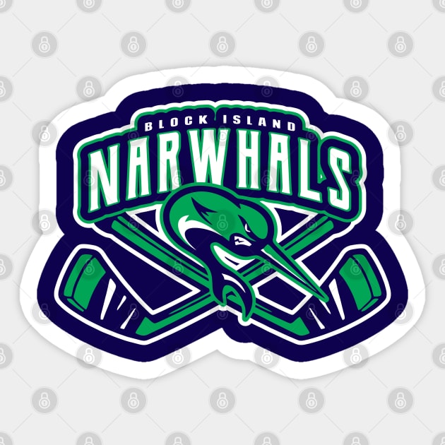 Block Island Narwhals Hockey Sticker by Mutha_Puckin_Logos